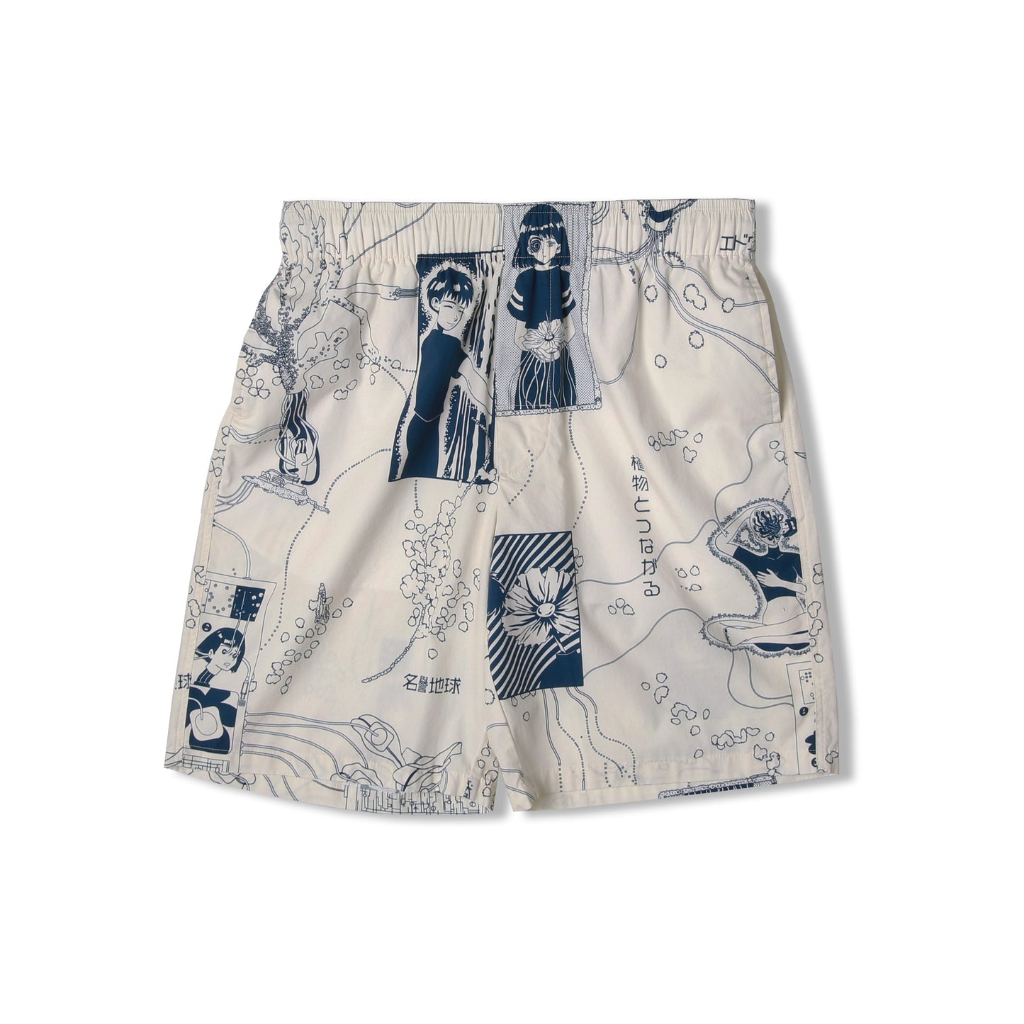 Edwin Wires Bloom Short - Blue White