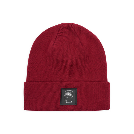 Brain Dead Logo Head Wool Beanie - Burgundy