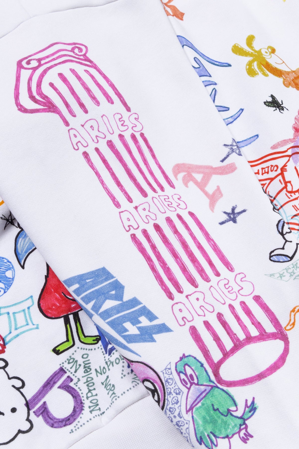 Aries Arise Doodle Hoodie - White