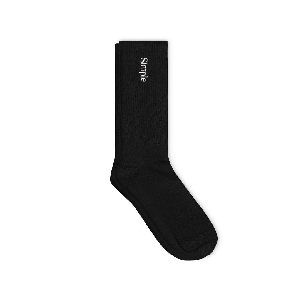Simple Vertical Logo Sock - Black
