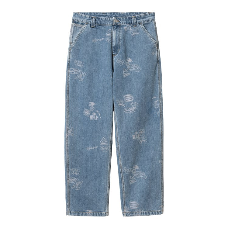 Carhartt WIP Stamp Pant - Stamp Print Blue