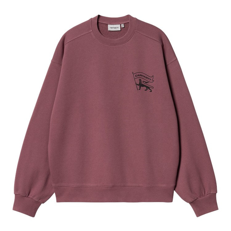 Carhartt WIP Stamp Crew Sweat - Dusty Fuschia Black