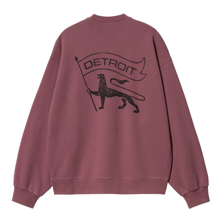 Carhartt WIP Stamp Crew Sweat - Dusty Fuschia Black