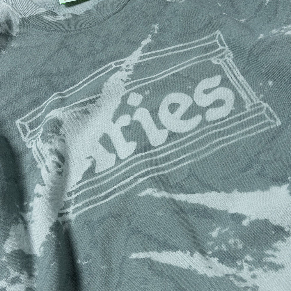Aries Arise Sunbleached Cross Grain Temple Sweat - Grey Blue