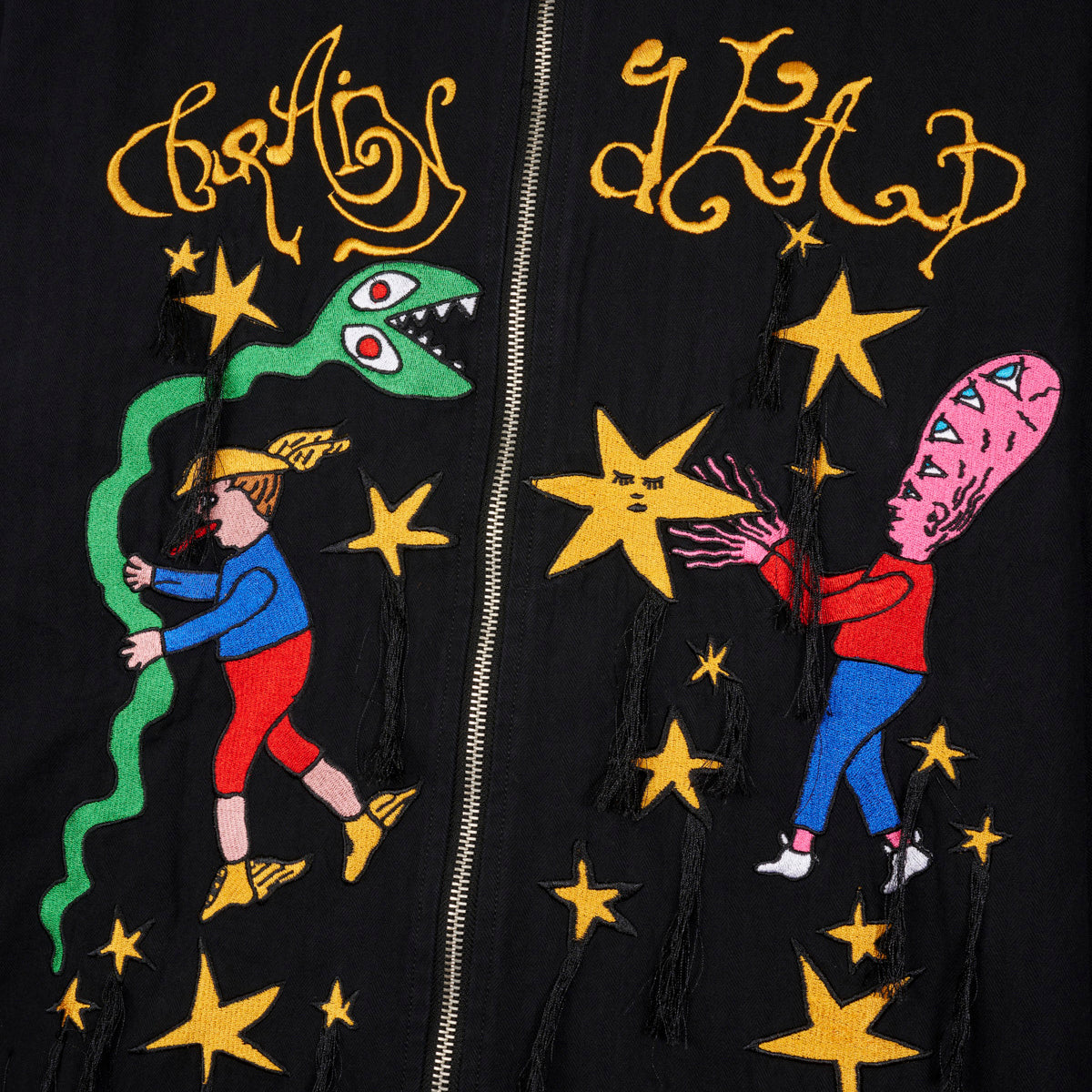 Brain Dead Starwalker Zip Front Shirt - Black