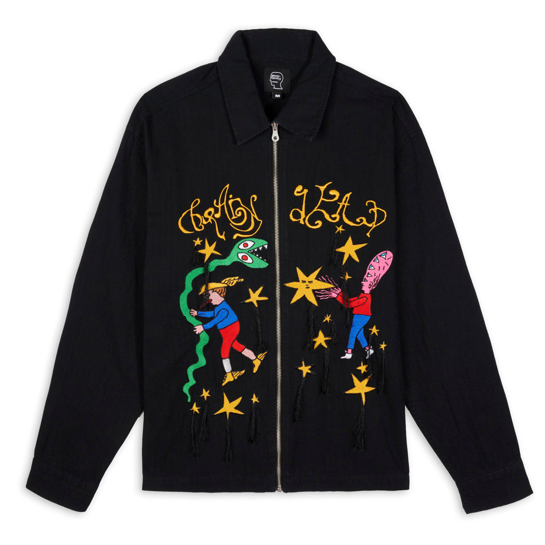 Brain Dead Starwalker Zip Front Shirt - Black