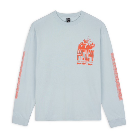 Brain Dead Stereo Report LS T-Shirt - Light Blue