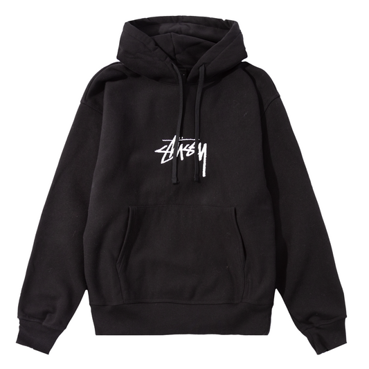 Stüssy Stock Logo Applique Hoodie - Black