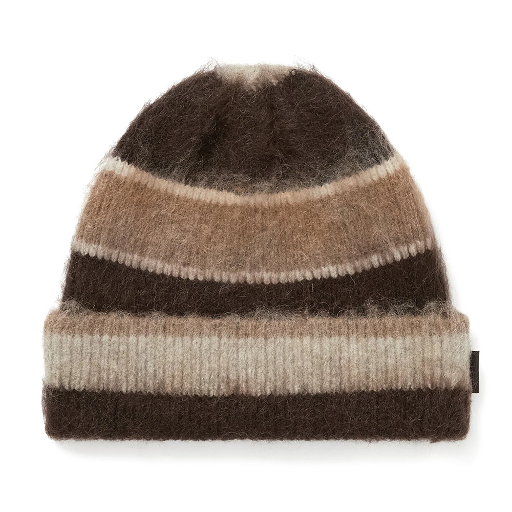 This Is Never That Striped Mohair Beanie - Brown