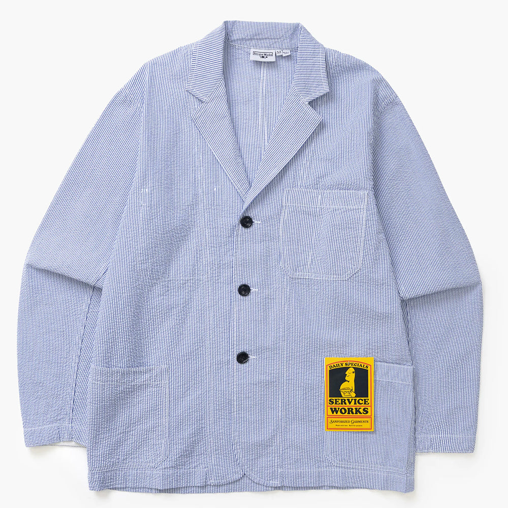 Service Works Seersucker Server Suit Jacket - Navy Stripe