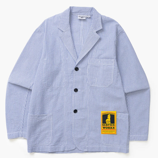 Service Works Seersucker Server Suit Jacket - Navy Stripe