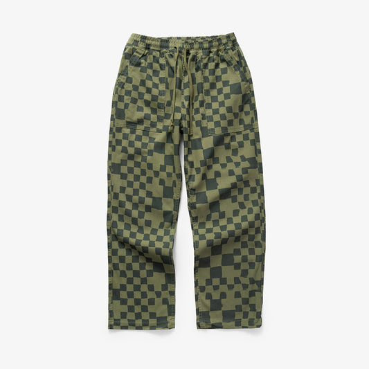 Service Works Printed Chef Pant - Olive Checker