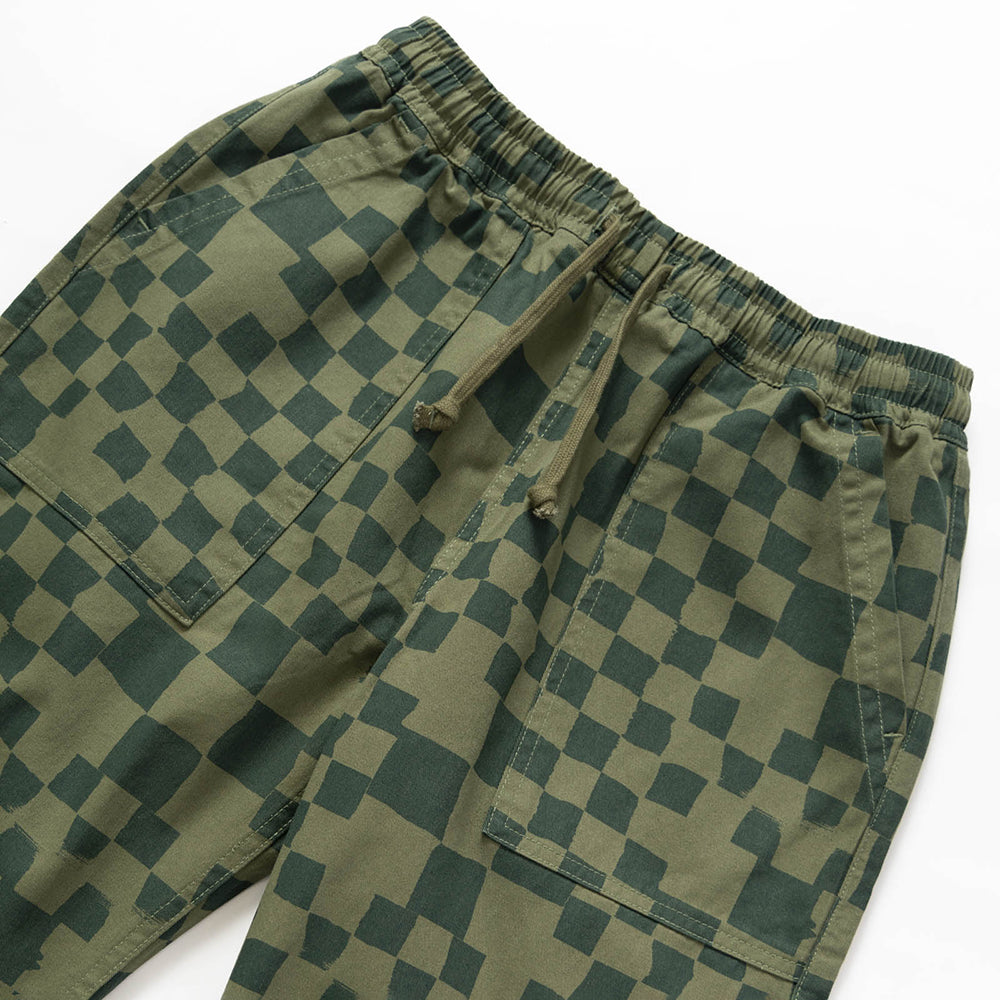Service Works Printed Chef Pant - Olive Checker