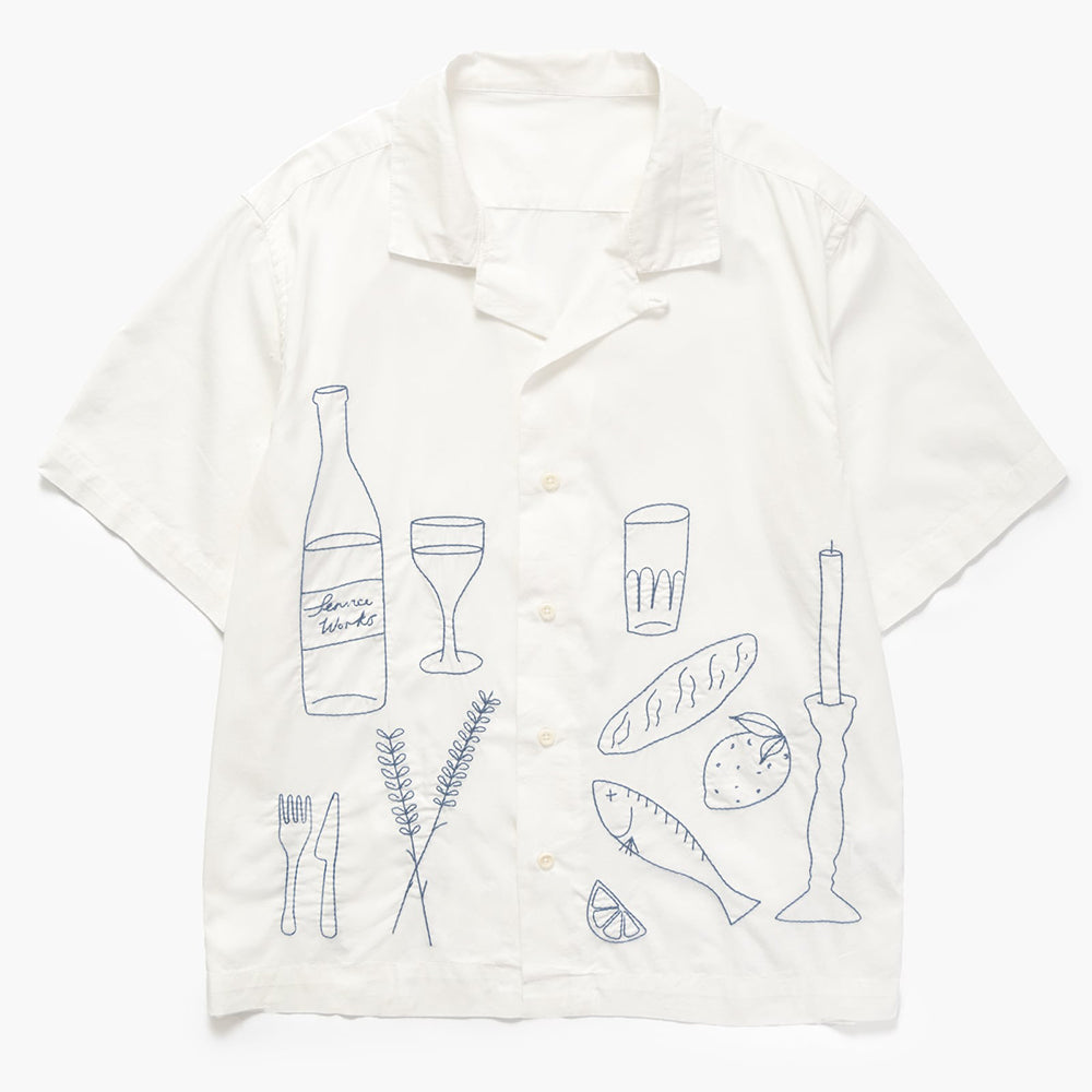 Service Works Light Twill Picnic S/S Shirt - Off White