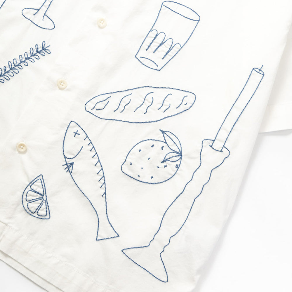 Service Works Light Twill Picnic S/S Shirt - Off White