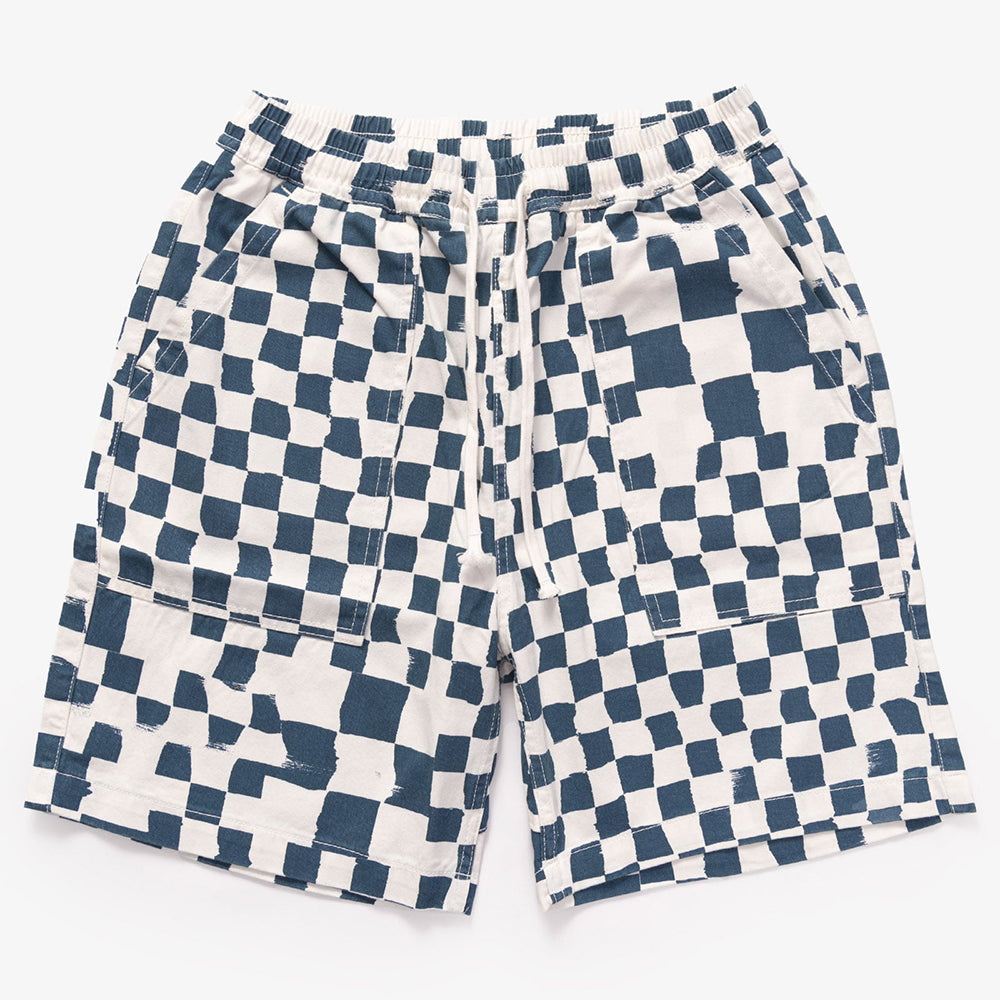 Service Works Printed Chef Short - Teal Checker
