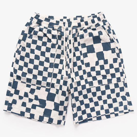 Service Works Printed Chef Short - Teal Checker