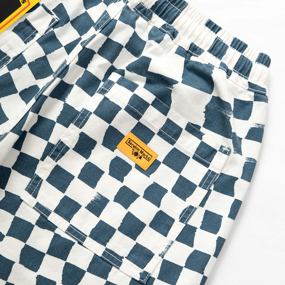 Service Works Printed Chef Short - Teal Checker