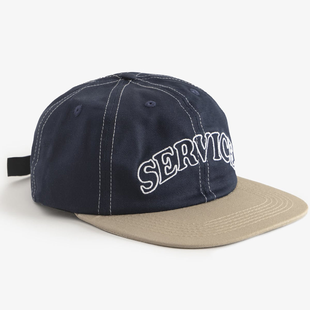 Service Works Arch Logo Contrast Stitch Cap - Navy Khaki