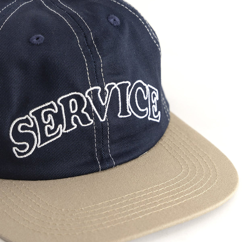 Service Works Arch Logo Contrast Stitch Cap - Navy Khaki