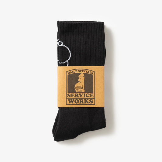 Service Works Salt + Pepper Socks - Black