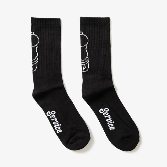 Service Works Salt + Pepper Socks - Black