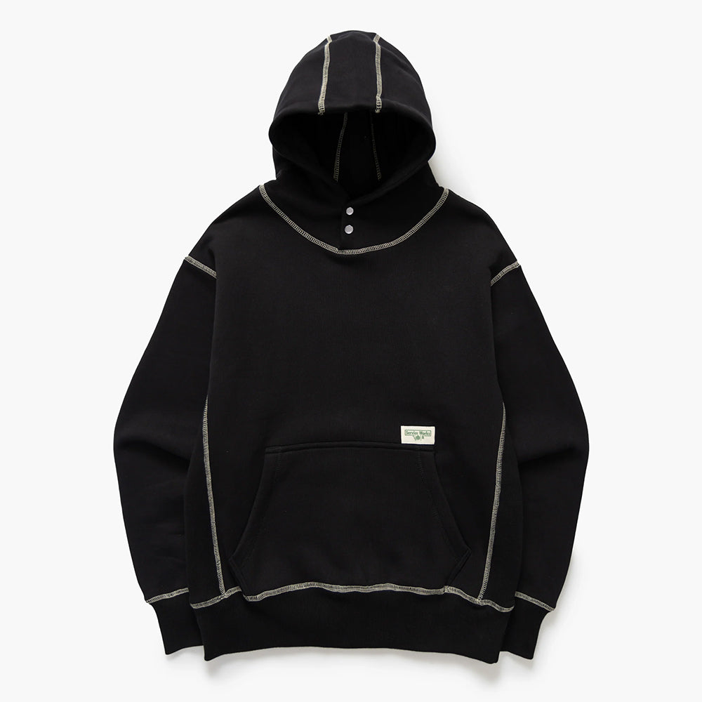 Service Works Contrast Stitch Hoodie - Black