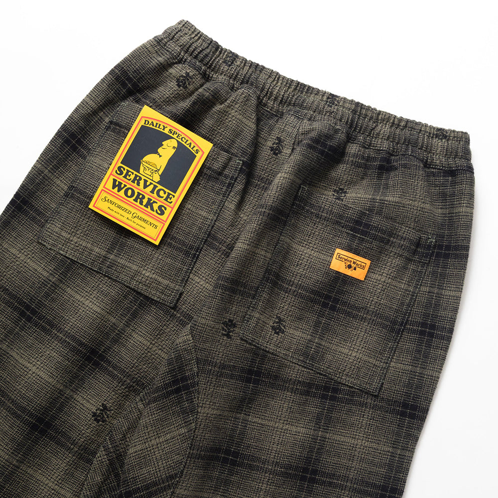 Service Works Thistle Plaid Chef Pant - Olive