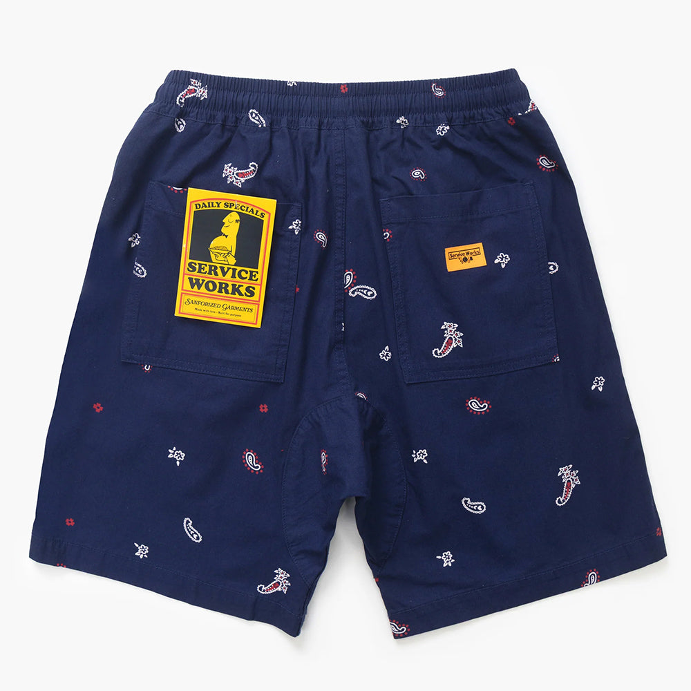 Service Works Paisley Chef Shorts - Royal