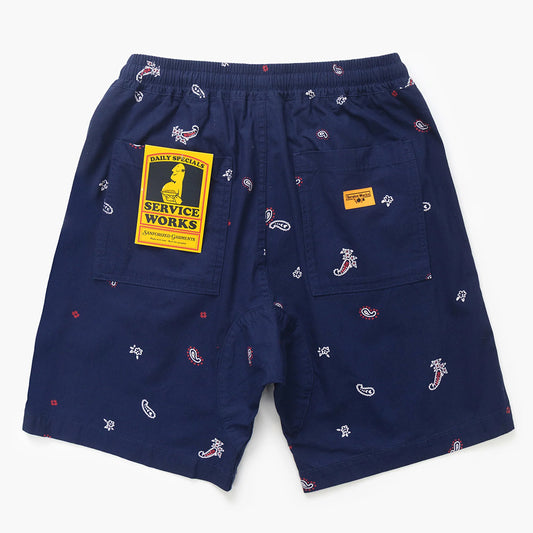 Service Works Paisley Chef Shorts - Royal