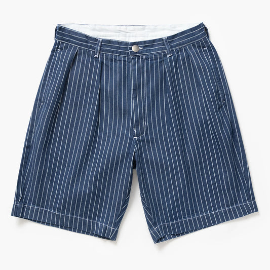 Service Works Pinstripe Denim Part Timer Shorts - Indigo