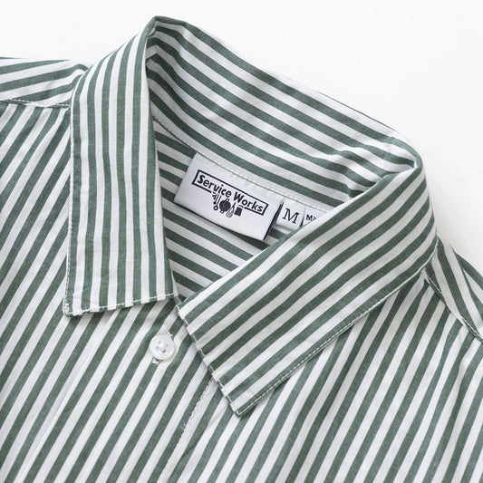 Service Works Poplin Stripe Waiter Shirt - Forest