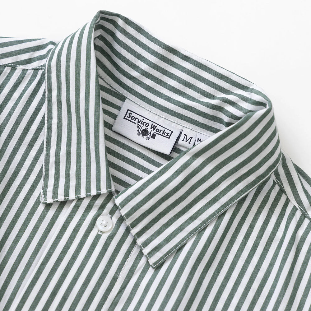 Service Works Poplin Stripe Waiter Shirt - Forest