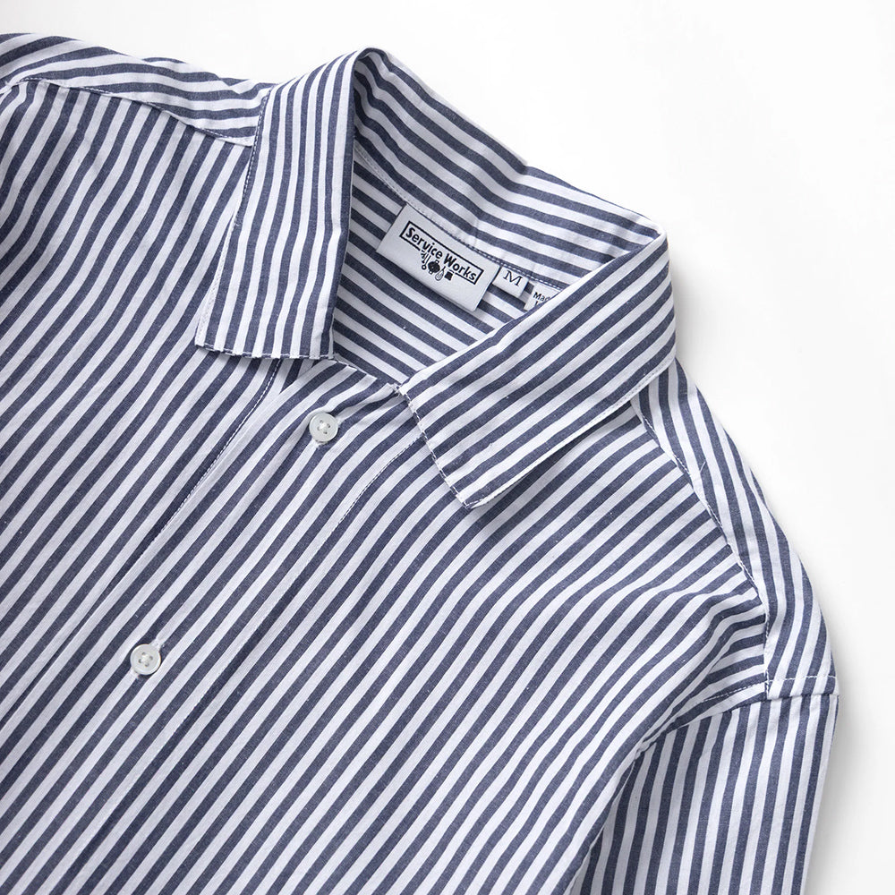 Service Works Poplin Stripe Waiter Shirt - Royal