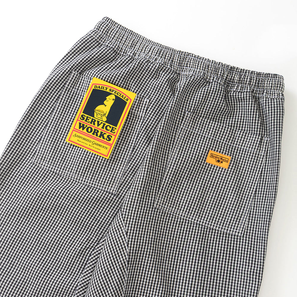 Service Works House Gingham Chef Pant - Black