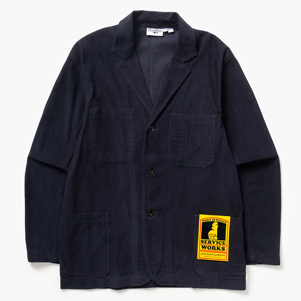 Service Works Fine Cord Server Suit Jacket - Dark Navy