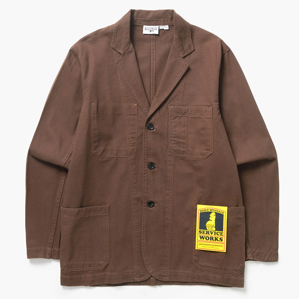 Service Works Twill Server Suit Jacket - Brown