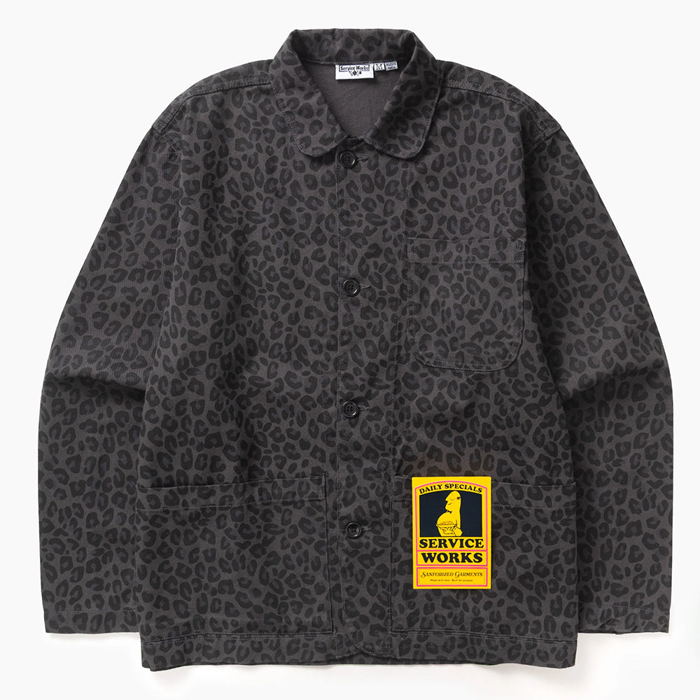 Service Works Patterned Easy Chef Shirt - Black Leopard