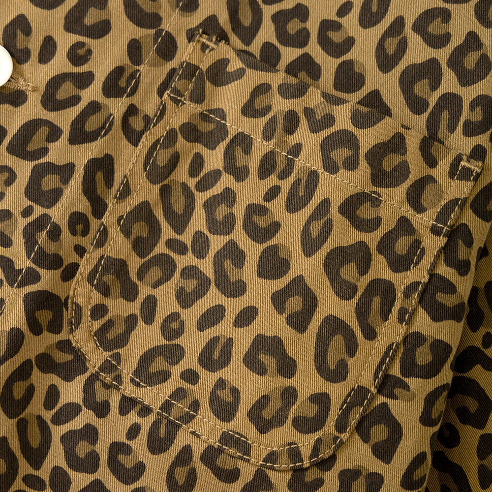 Service Works Patterned Easy Chef Shirt - Brown Leopard