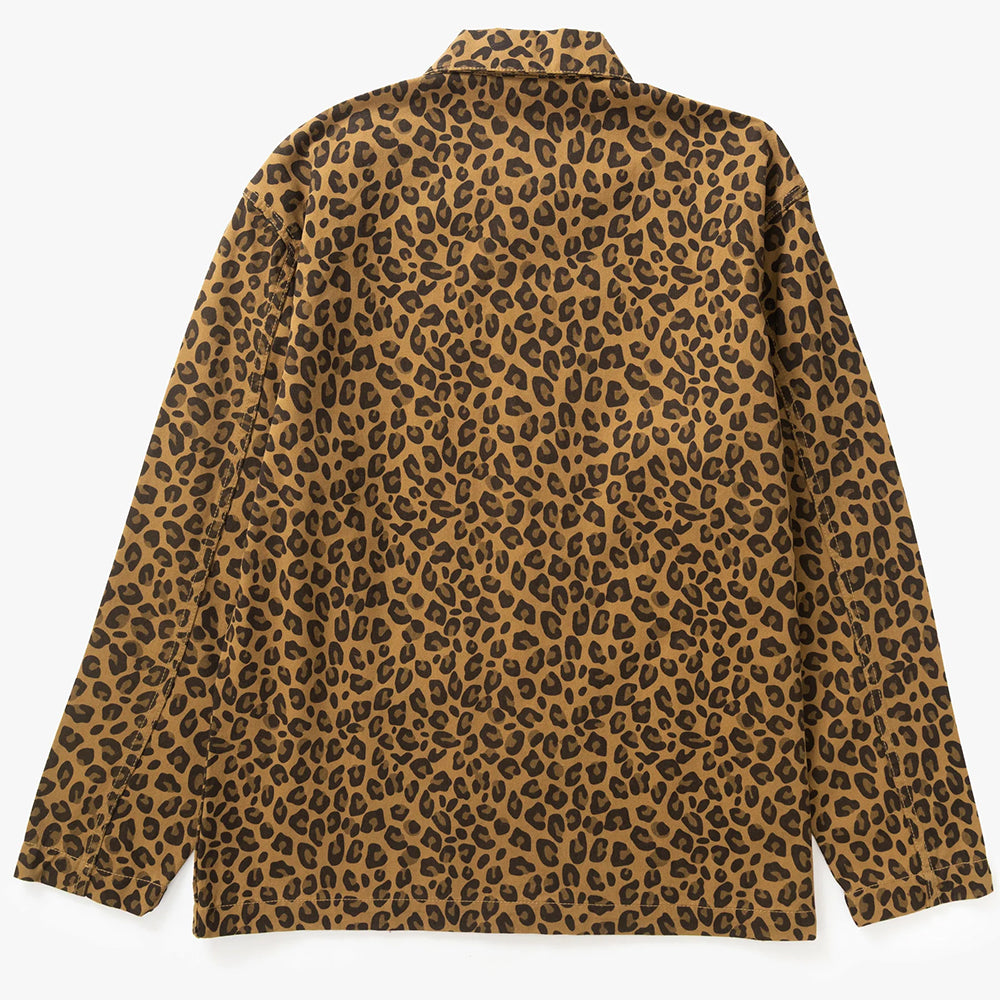 Service Works Patterned Easy Chef Shirt - Brown Leopard