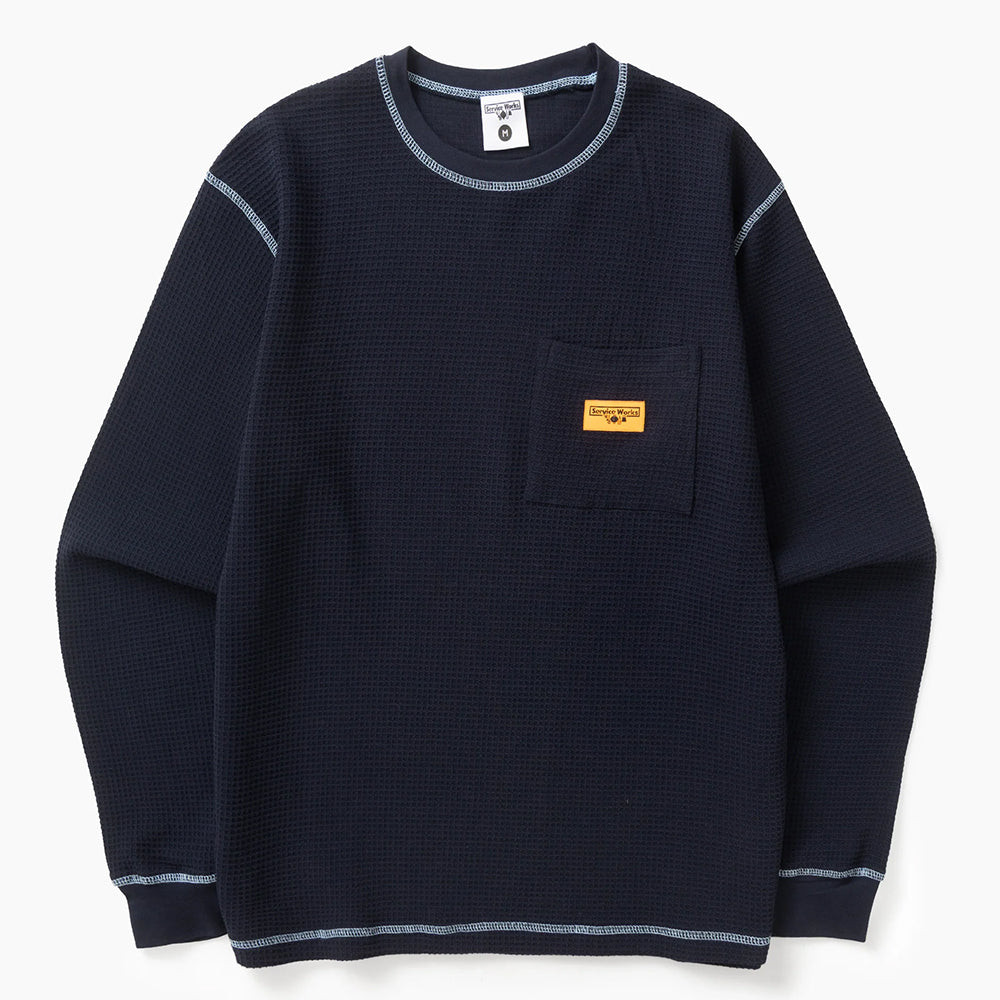 Service Works Waffle  Contrast Thermal LS - Navy Blue