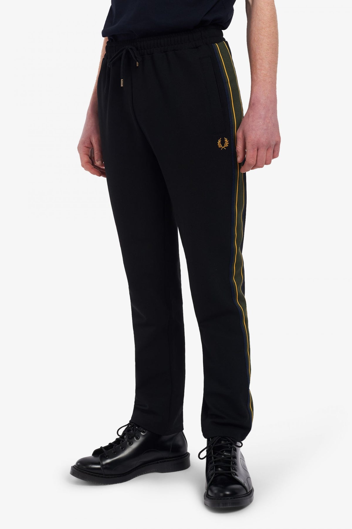 Fred Perry Striped Tape Trackpant - Black