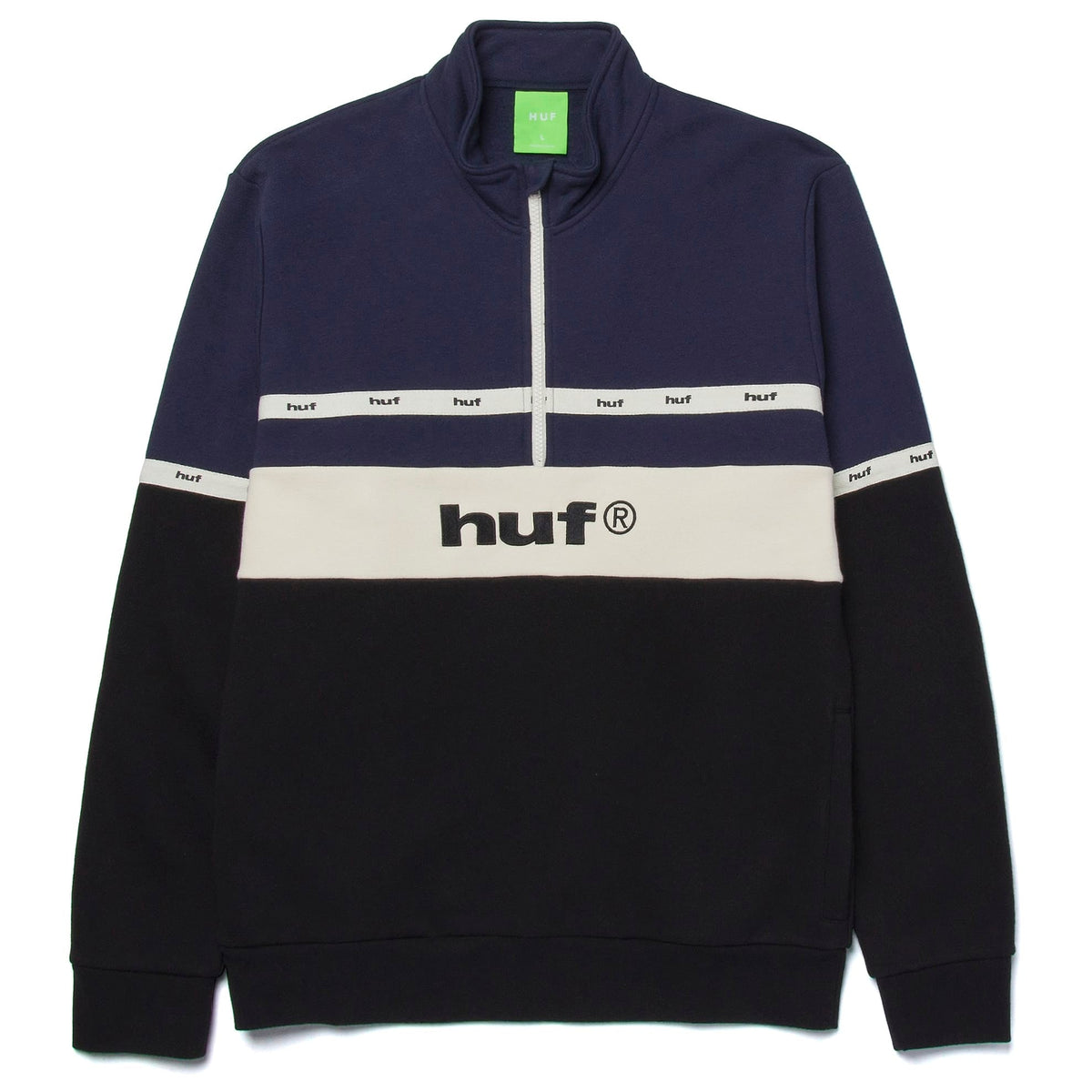 HUF Taped 1/4 Zip Fleece - Black