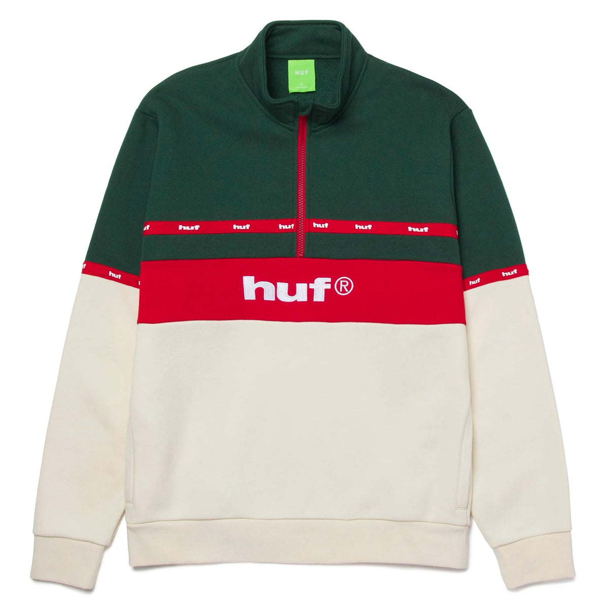 HUF Taped 1/4 Zip Fleece - Off White