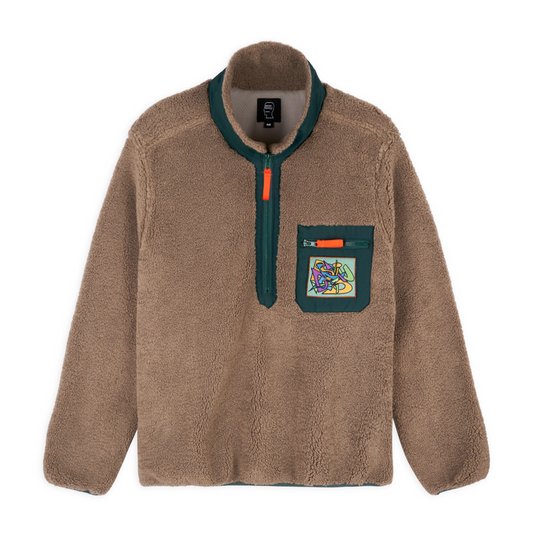 Brain Dead Teddy Sherpa Half Zip Jacket