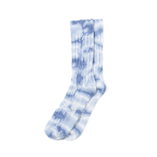 Stüssy Dyed Ribbed Crew Socks - Blue