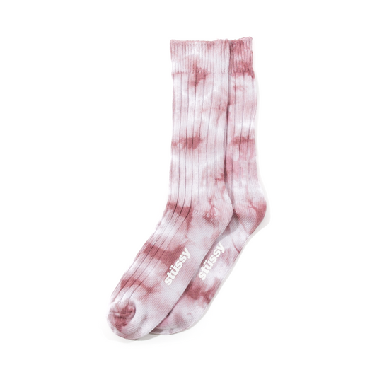 Stüssy Dyed Ribbed Crew Socks - Berry