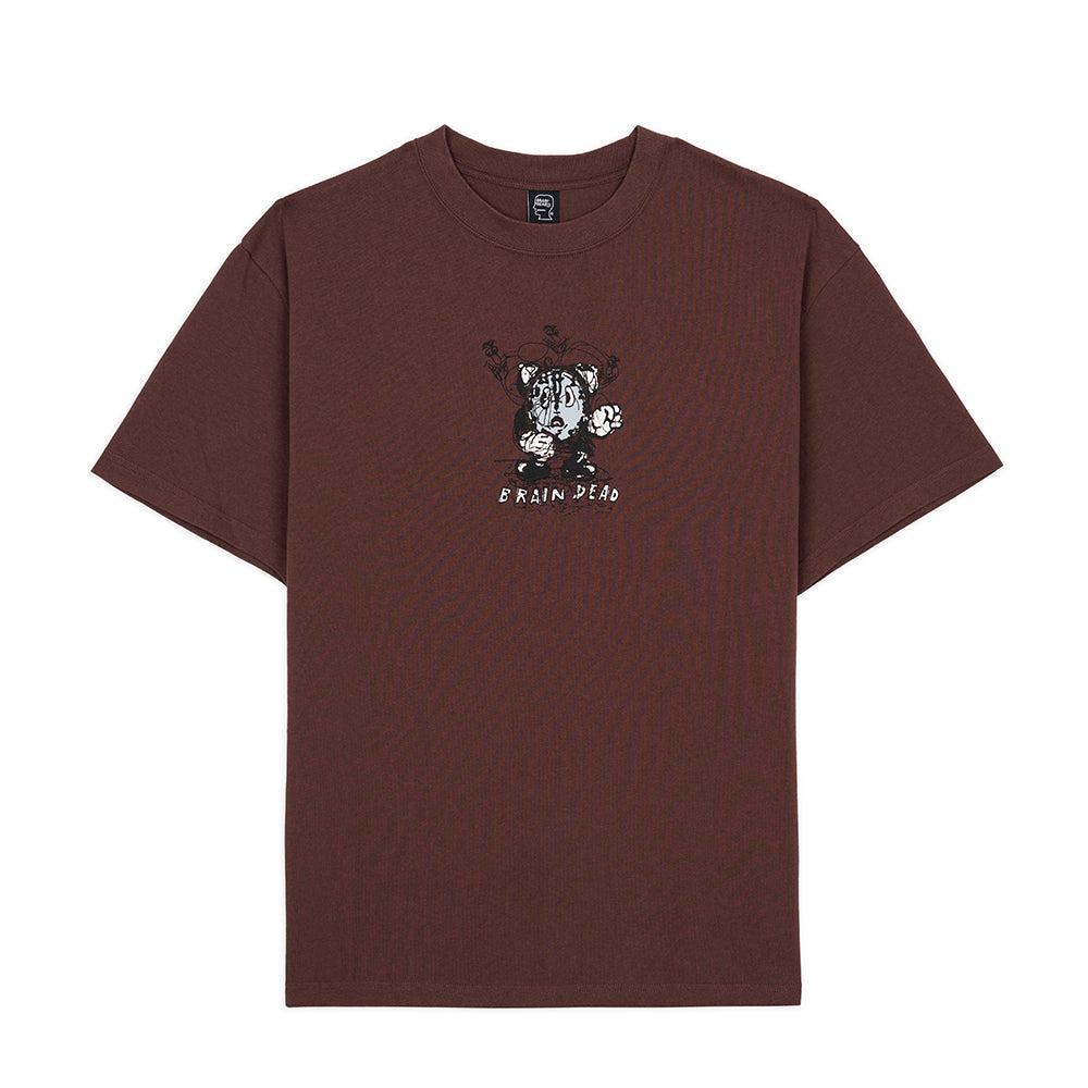 Brain Dead Time Is Night Tee - Berry