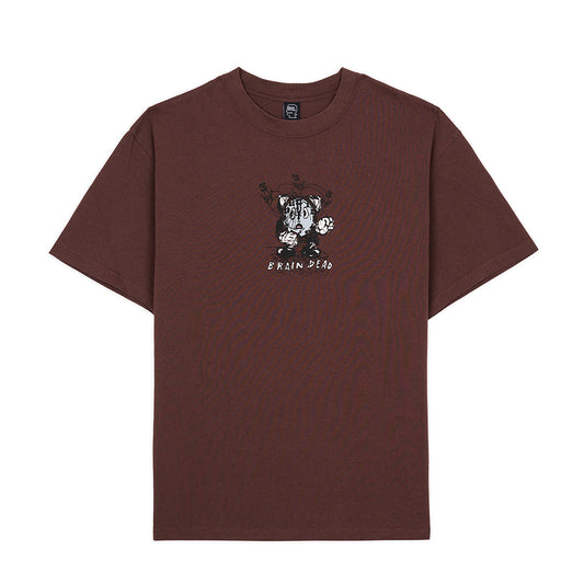 Brain Dead Time Is Night Tee - Berry