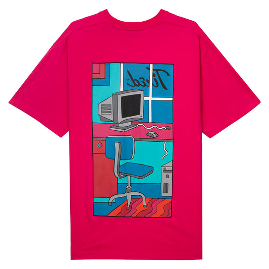 Tired Skateboards Workstation Pocket SS T-Shirt - Hot Pink